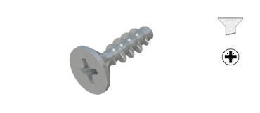 Schrauben für Kunststoffe, Senkkopf-Schraube mit Z-Kreuzschlitz-Antrieb
, , STP23A