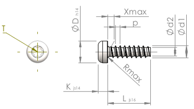 Linsenzylinderkopf-Schraube mit Innensechsrund, WN5452, STP39