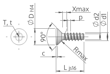 Senkkopf-Schraube mit Innensechsrund, WN5454, STP41
